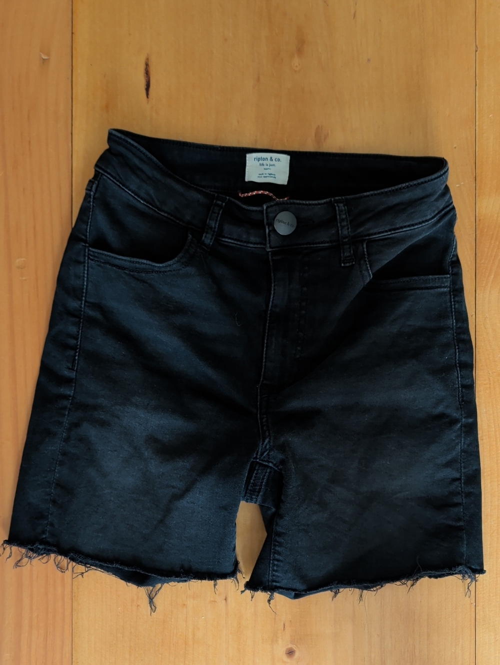 Ripton & Co. Black High-Rise Denim Shorts